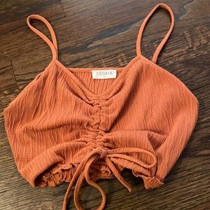 Storia scrunch orange tank